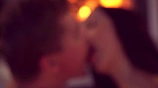 Big Tits Babe in Black Panties Enjoys Gentle Ass Fuck by Fireplace