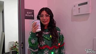 Damn my big titty latina coworker rides me hard at the office christmas party