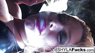 shyla stylez smokes hot in solo fetish tease