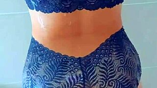 Gorgeous Tanned Latina Teens Shower Wet After Pool Masturbation Orgasms