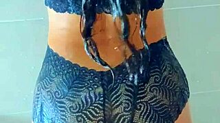 Gorgeous Tanned Latina Teens Shower Wet After Pool Masturbation Orgasms