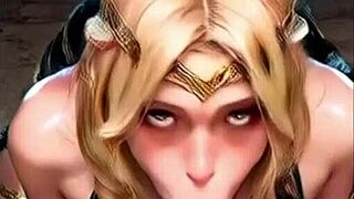 eepol queen marika from elden ring gets bent over for doggystyle blowjob in ai scene