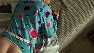 mall teen with small tits 18+ sneaks stepdad's cock inside using nightmare excuse for blowjob and fuck pov