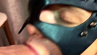 Pantyhose bitch swallows cum perfectly without spilling a drop.