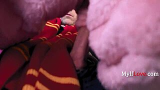 PETITE SKINNY MILF COSPLAYS POTTER HEAD RIDING ELDER WAND POTRONUS ERECTONUM!