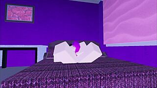 Watch this cute Roblox neko girl fuck herself wildly on bed!
