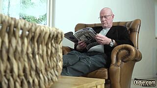 Old man fingers teen date's wet pussy till explosive first orgasm