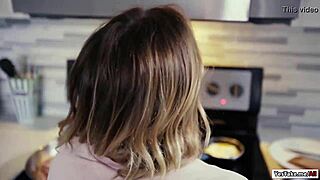 evelin stone bends over in kitchen for deep doggystyle pounding