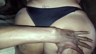 Chubby brunette bbw ebony gets her fat ass and big tits barebacked by monster black cock in sauna