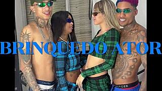 Petite brazilian maid teases with anal fingering and pussy play outdoors