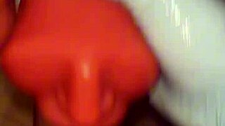 she pulls on stockings and deepthroats her sex toy like a slave until nasty