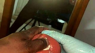 she pulls on stockings and deepthroats her sex toy like a slave until nasty