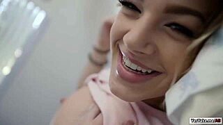 evelin stone bends over in kitchen for deep doggystyle pounding