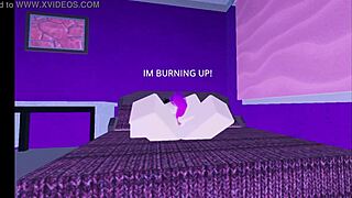 Watch this cute Roblox neko girl fuck herself wildly on bed!