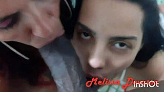 Big ass mature latina melissa sucks monster cock handjob