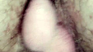 she bends doggy i cum on her cock then she unloads creampie deep inside me