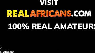 Young african couple sneaks passionate doggystyle pounding homemade tape