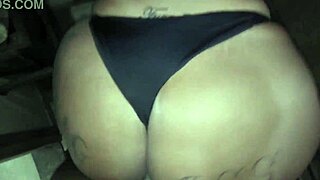 Chubby brunette bbw ebony gets her fat ass and big tits barebacked by monster black cock in sauna