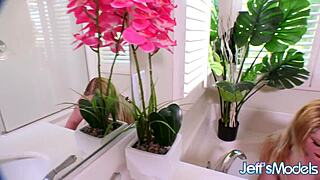 blonde plumper luna storm relaxes in bathtub for solo wanking pleasure.