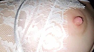 Jerking huge cock onto sleeping best friend's mom's big tits and ass