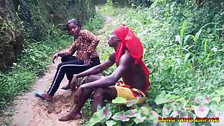 Country Ebony Slut Bent Over Ranch for Big Black Cock Doggystyle Pounding and Missionary Cumshot