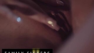 Gorgeous stepdaughter seduces stepdad in hotel - begs for his monster cock!