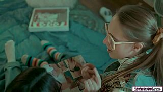 NERD BABE WITH BIG TITS SCISSORS HAIRY LESBIAN MILF BFF IN FANTASY GROUP