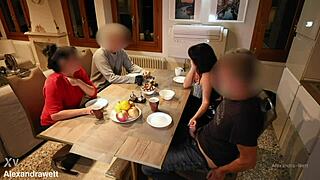 omg i yanked out his monster cock right in the restaurant 😱🍆💦