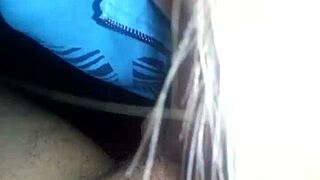 Sexy Blonde Gags on Thick Cock with Huge Cumshot