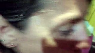 Sucking that big black cock until he explodes all over her