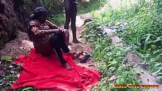 Country Ebony Slut Bent Over Ranch for Big Black Cock Doggystyle Pounding and Missionary Cumshot