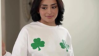 gorgeous latina teen stepsis tricks stepbro into hardcore hairy pussy pounding for luck