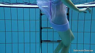 wanna see blackhaired aneta strip nude in the pool?