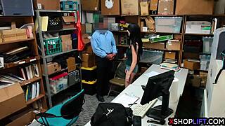 i can't believe this shoplifting teen's hairy pussy gets pounded by the mall cop