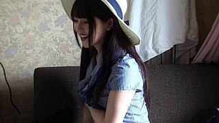 The cafe waitress gives a beautiful blowjob