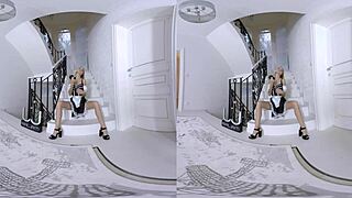 Hot maid in costume goes extra mile sucking and fucking in vrpornjack reality