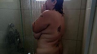 Bbw Latina Shower After Gym Workout