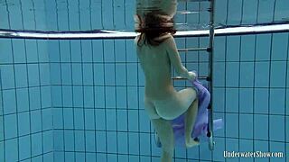 wanna see blackhaired aneta strip nude in the pool?