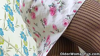 wanna watch british granny savana tease big tits in fishnets and leggings?