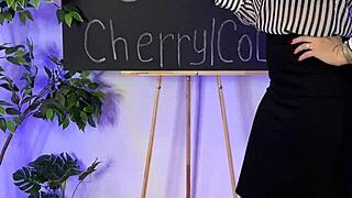 Mature bombshell teases hard in sheer brown pantyhose at nylon club