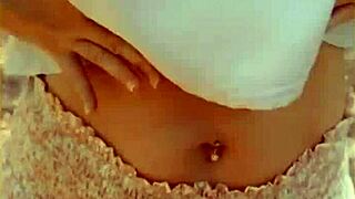 wifey lifts her shirt outdoors and bares those smooth milf tits for everyone