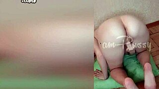 picture this crazy 18+ blonde teen on the floor fingering her shaved pussy to orgasm at home