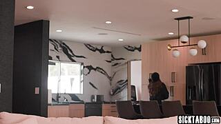 aften opal takes hard fuck from lesbian burglar as couple licks pussy with toys