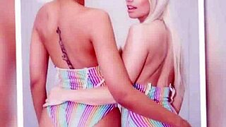 horny lesbians lick wet pussies and suck tits wildly