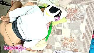 helped my friend's mom with massage then fucked the horny aunty hard