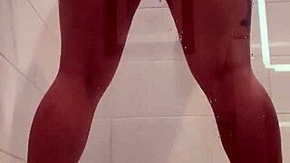 Dildo Loving Shower Whore Takes Monster Cock Toy Deep In Bath