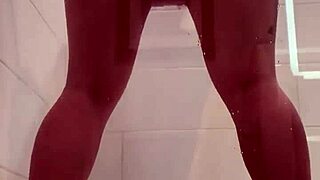 Dildo Loving Shower Whore Takes Monster Cock Toy Deep In Bath