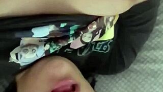 native american whore squirts on huge cock creampie cum covered tits humiliation