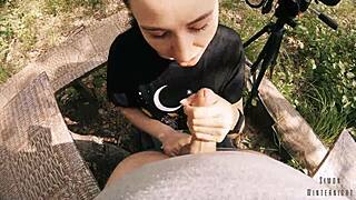 Pov bts pro blowjob in forest nowhere with cum swallow 😍🔥