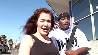 ever wonder how deep that red milf mom's shaved pussy takes monster cock